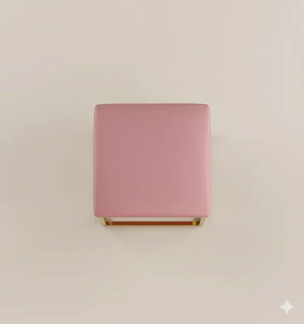 Pink_Luxe_Velvet_Stool,_Elegant_Gold_Wrought_Iron_Base,_Soft_Designer_Seating,PINK