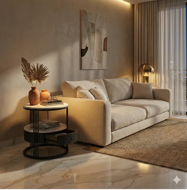 Modern_Round_Side_Table_with_Storage_Drawer_|_Marble_Top_Accent_Table