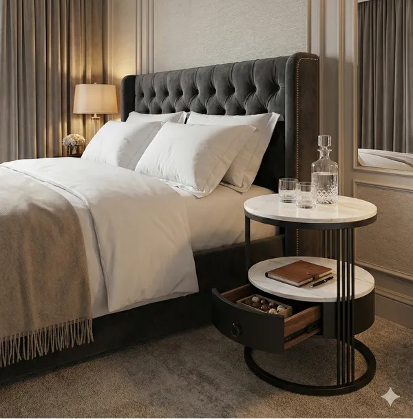 Modern_Round_Side_Table_with_Storage_Drawer_|_Marble_Top_Accent_Table
