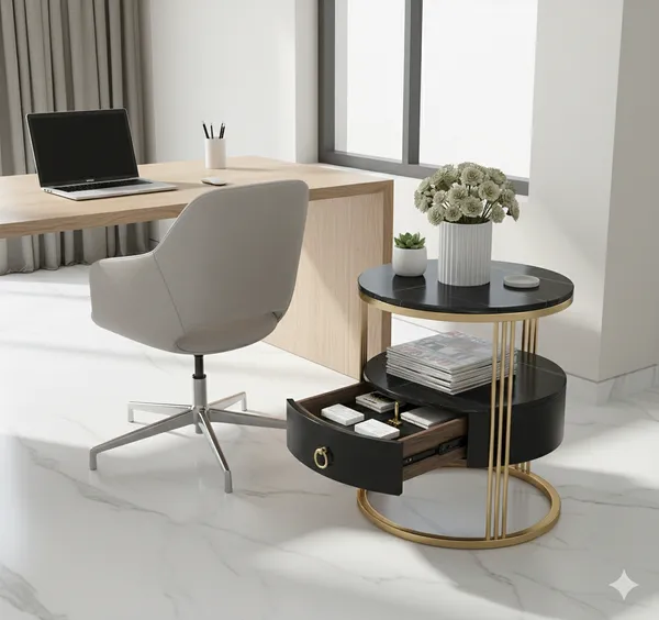 Modern_Round_Side_Table_with_Storage_Drawer_|_Marble_Top_Accent_Table