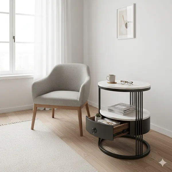 Modern_Round_Side_Table_with_Storage_Drawer_|_Marble_Top_Accent_Table