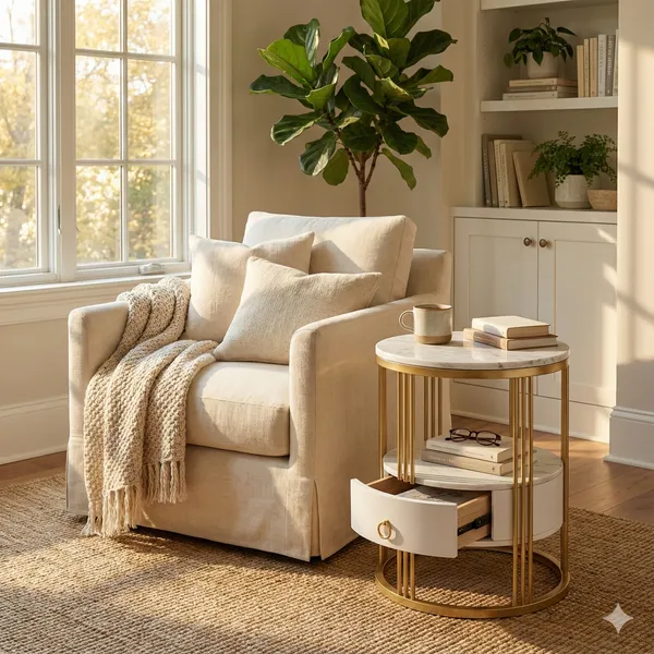 Modern_Round_Side_Table_with_Storage_Drawer_|_Marble_Top_Accent_Table