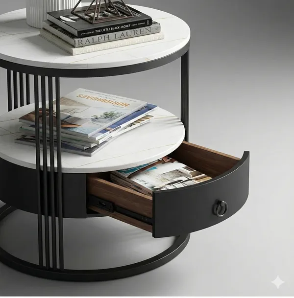 Modern_Round_Side_Table_with_Storage_Drawer_|_Marble_Top_Accent_Table