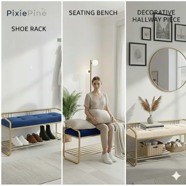 Multipurpose_Shoe_Rack_Bench_with_Cushioned_Seat_|_Metal_Frame_Entryway_Storage_Bench_for_Home,_Living_Room_&_Bedroom