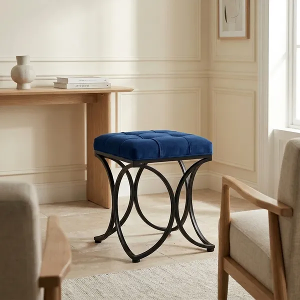 The_Lyra_Accent_Stool_-_Black_Frame,_Cobalt_Blue