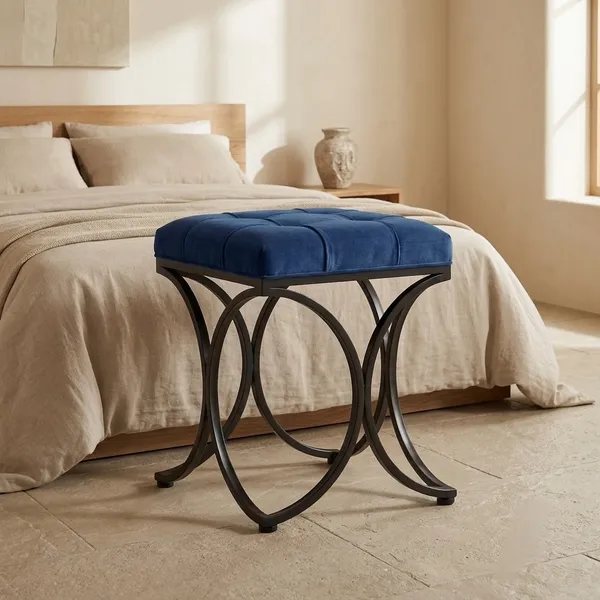 The_Lyra_Accent_Stool_-_Black_Frame,_Cobalt_Blue