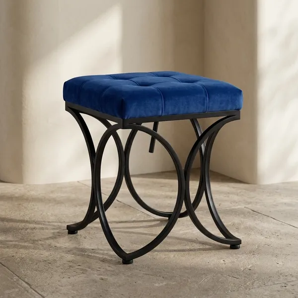 The_Lyra_Accent_Stool_-_Black_Frame,_Cobalt_Blue
