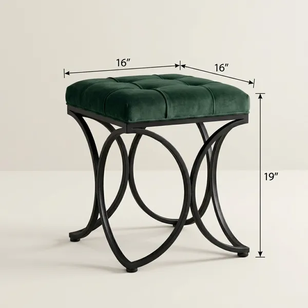 The_Lyra_Accent_Stool_-_Black_Frame,_Forest_Green