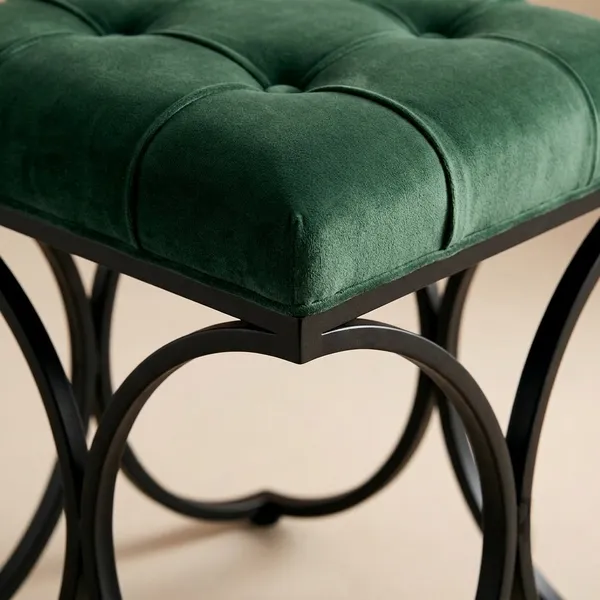 The_Lyra_Accent_Stool_-_Black_Frame,_Forest_Green