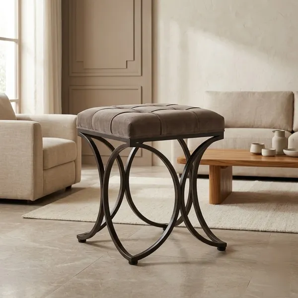 The_Lyra_Accent_Stool_-_Black_Frame,_Mocha_Brown