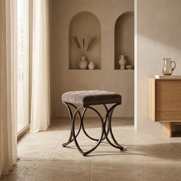 The_Lyra_Accent_Stool_-_Black_Frame,_Mocha_Brown