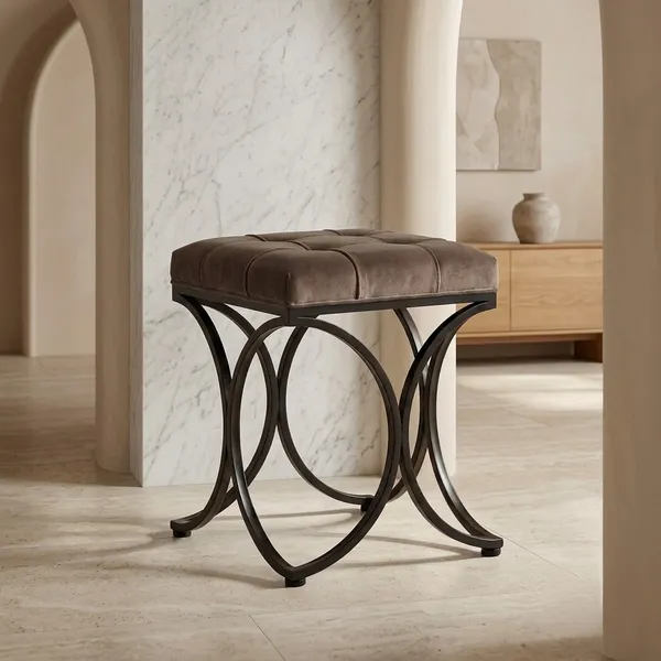 The_Lyra_Accent_Stool_-_Black_Frame,_Mocha_Brown