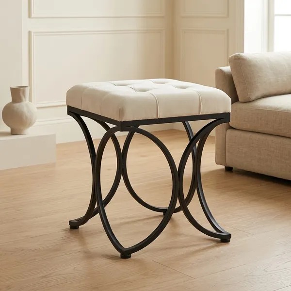 The_Lyra_Accent_Stool_-_Black_Frame,_Pearl_White