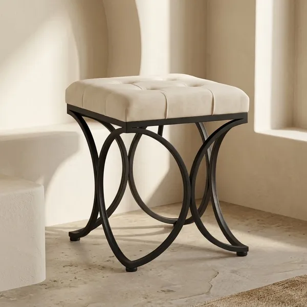 The_Lyra_Accent_Stool_-_Black_Frame,_Pearl_White