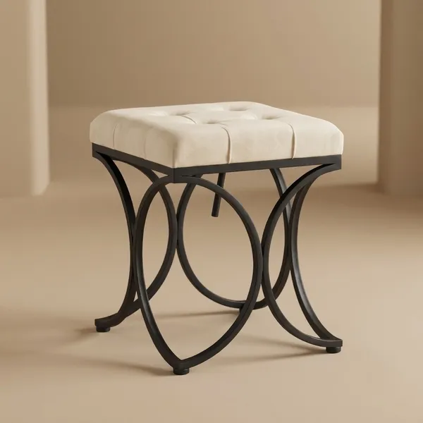 The_Lyra_Accent_Stool_-_Black_Frame,_Pearl_White