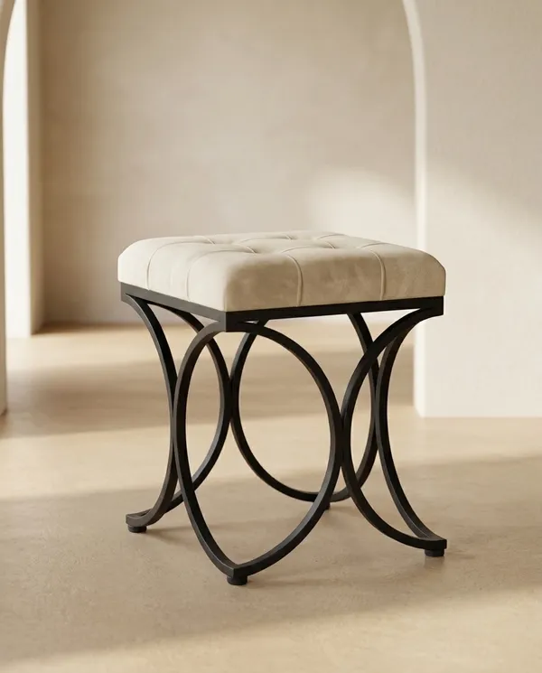 The_Lyra_Accent_Stool_-_Black_Frame,_Pearl_White