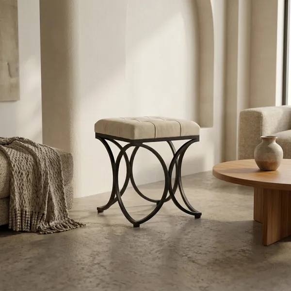 The_Lyra_Accent_Stool_-_Black_Frame,_Pearl_White