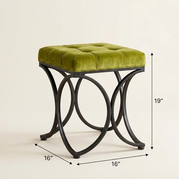The_Lyra_Accent_Stool_-_Black_Frame,_Willow_Green