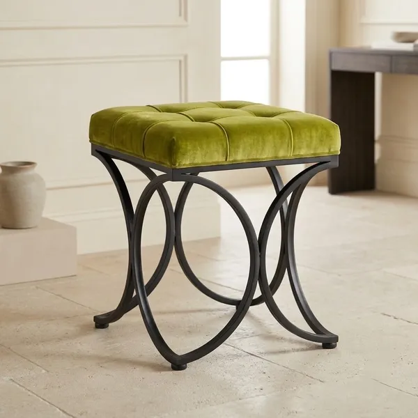 The_Lyra_Accent_Stool_-_Black_Frame,_Willow_Green