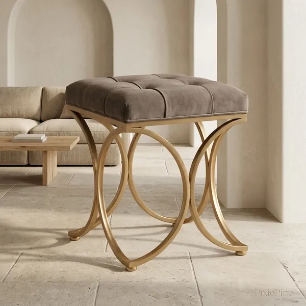 The_Lyra_Accent_Stool_-_Gold_Frame,_Mocha_Brown