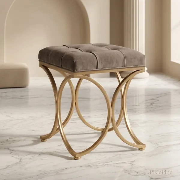 The_Lyra_Accent_Stool_-_Gold_Frame,_Mocha_Brown