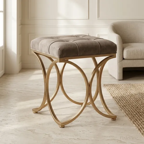 The_Lyra_Accent_Stool_-_Gold_Frame,_Mocha_Brown
