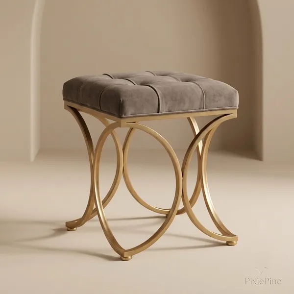 The_Lyra_Accent_Stool_-_Gold_Frame,_Mocha_Brown