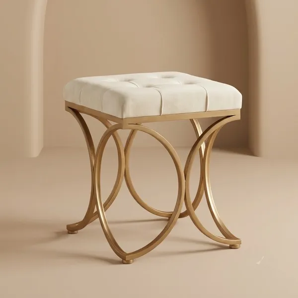 The_Lyra_Accent_Stool_-_Gold_Frame,_Pearl_White