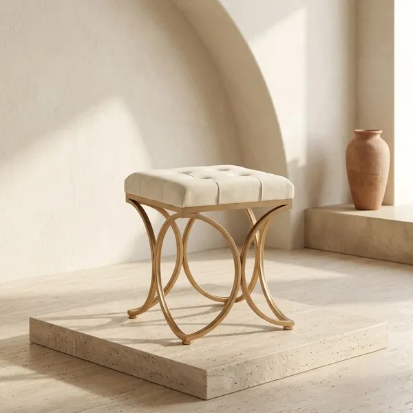 The_Lyra_Accent_Stool_-_Gold_Frame,_Pearl_White