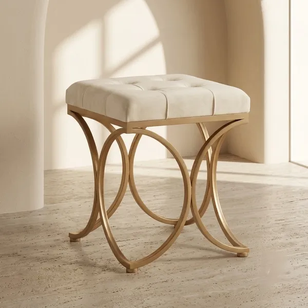 The_Lyra_Accent_Stool_-_Gold_Frame,_Pearl_White