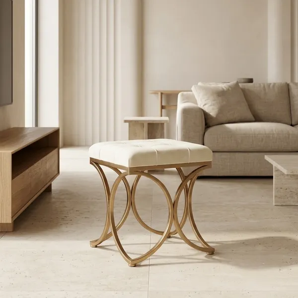 The_Lyra_Accent_Stool_-_Gold_Frame,_Pearl_White
