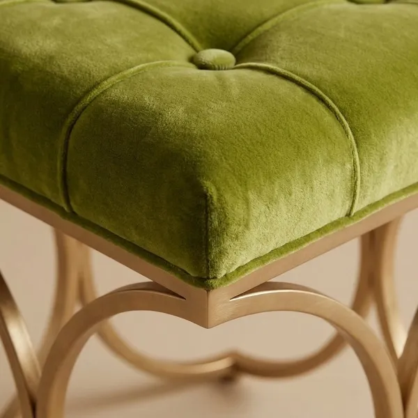 The_Lyra_Accent_Stool_-_Gold_Frame,_Willow_Green