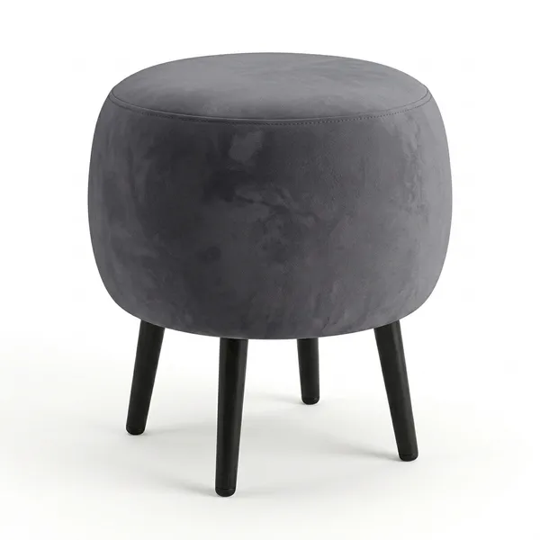 The_Seraphine_Ottoman_–_Charcoal_Grey,_Black_Legs_|_PixiePine