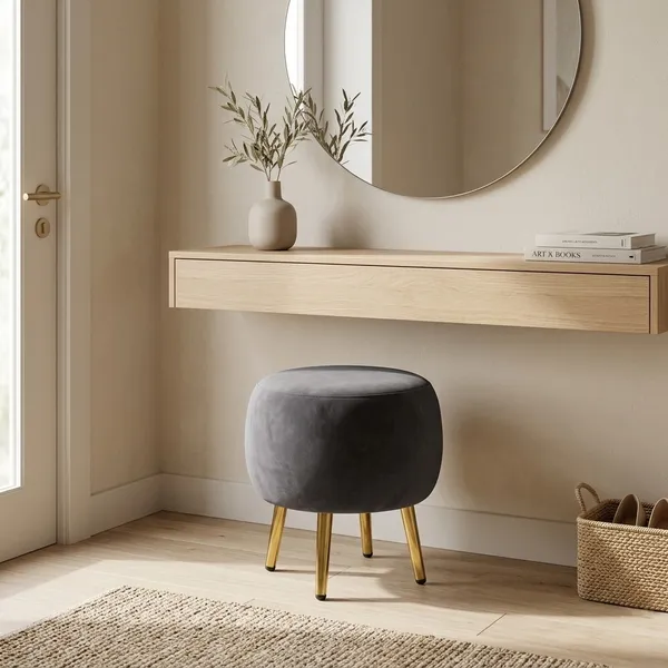 The_Seraphine_Ottoman_–_Charcoal_Grey,_Gold_Legs_|_PixiePine