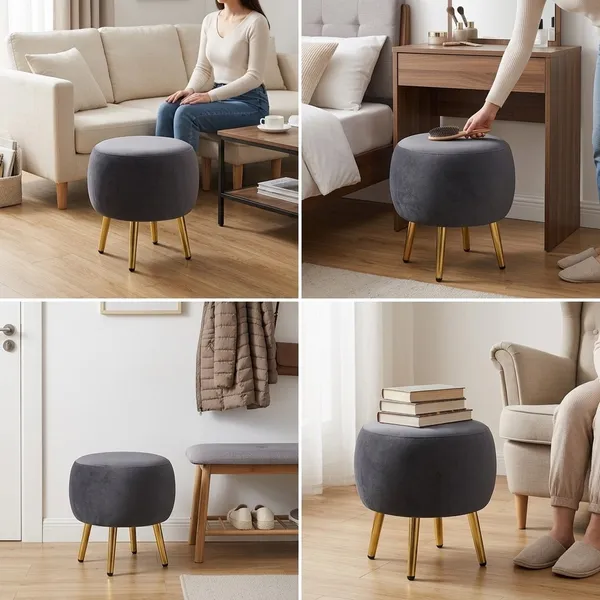 The_Seraphine_Ottoman_–_Charcoal_Grey,_Gold_Legs_|_PixiePine