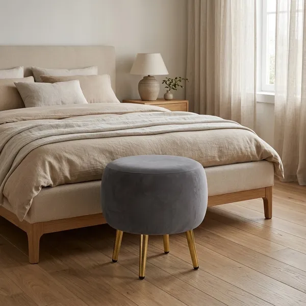The_Seraphine_Ottoman_–_Charcoal_Grey,_Gold_Legs_|_PixiePine