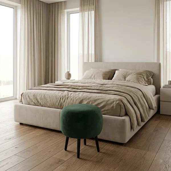 The_Seraphine_Ottoman_–_Forest_Green,_Black_Legs_|_PixiePine