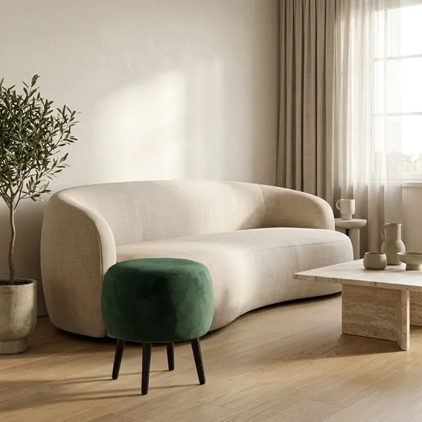 The_Seraphine_Ottoman_–_Forest_Green,_Black_Legs_|_PixiePine
