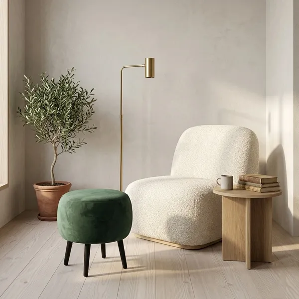 The_Seraphine_Ottoman_–_Forest_Green,_Black_Legs_|_PixiePine