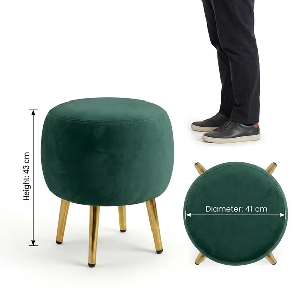 The_Seraphine_Ottoman_–_Forest_Green,_Gold_Legs_|_PixiePine