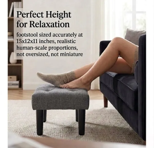 Footstool_Rectangle_Ottoman_Velvet_Soft_Footrest_Ottoman_with_Wood_Legs,Sofa_Footrest_Extra_Seating_for_Living_Room_Small_Stool_for_Living_Room_Couch_Pets_-_Grey