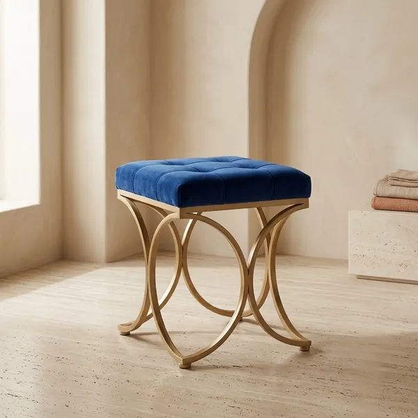 The_Lyra_Accent_Stool_-_Gold_Frame,_Cobalt_Blue