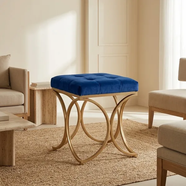 The_Lyra_Accent_Stool_-_Gold_Frame,_Cobalt_Blue