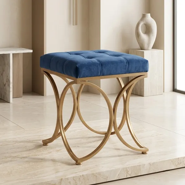 The_Lyra_Accent_Stool_-_Gold_Frame,_Cobalt_Blue
