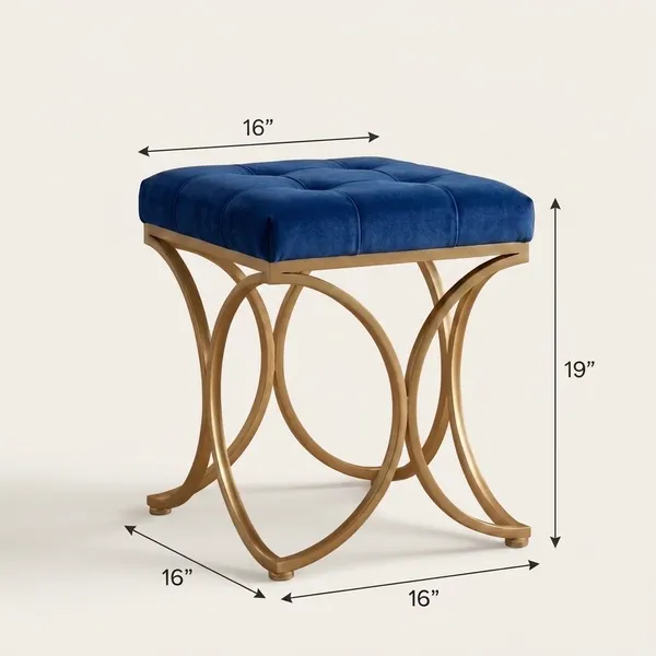The_Lyra_Accent_Stool_-_Gold_Frame,_Cobalt_Blue