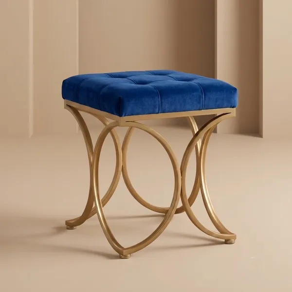 The_Lyra_Accent_Stool_-_Gold_Frame,_Cobalt_Blue