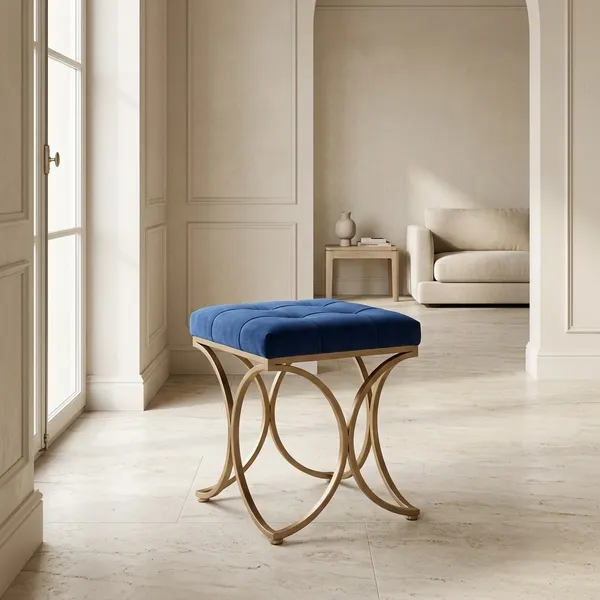 The_Lyra_Accent_Stool_-_Gold_Frame,_Cobalt_Blue