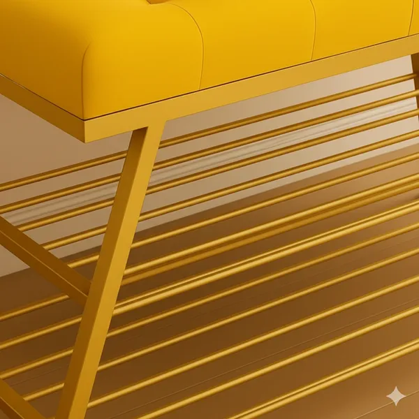 Yellow_Comfortable_Seating_Bench_and_2-Tier_Shoe_Storage_Organizer_for_Hallway_or_Entryway