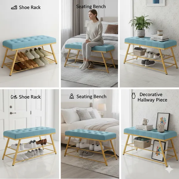 Sky_Blue_Comfortable_Seating_Bench_and_2-Tier_Shoe_Storage_Organizer_for_Hallway_or_Entryway