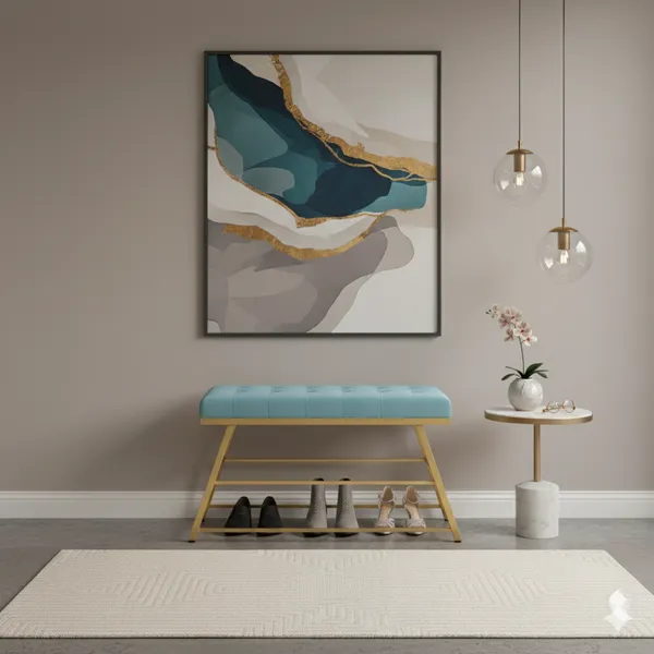 Sky_Blue_Comfortable_Seating_Bench_and_2-Tier_Shoe_Storage_Organizer_for_Hallway_or_Entryway